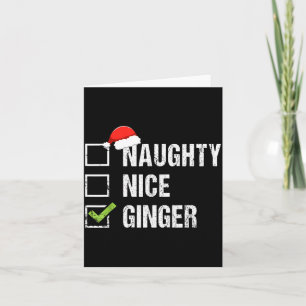 Naughty Nice Ginger Redhead Santa Hat Irish Christ Card