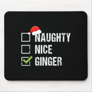 Naughty Nice Ginger Redhead Santa Hat Irish Christ Mouse Pad