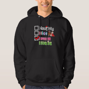 Naughty Nice Infusion Nurse Merry Christmas Santa Hoodie