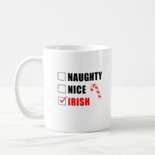 Naughty Nice Irish Christmas Design Café Mug