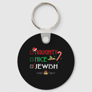 Naughty Nice Jewish Group Matching Christmas Gifts Keychain