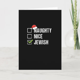 Naughty Nice Jewish Santa Christmas Card
