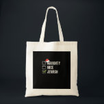 Naughty Nice Jewish Santa Christmas Tote Bag<br><div class="desc">Playful holiday checklist design featuring a cheeky Jewish Santa theme with a clean, modern Christmas aesthetic.</div>