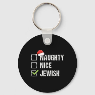 Naughty Nice Jewish Santa Jew Christmas Gift Hanuk Keychain