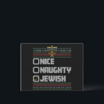Naughty Nice Jewish Santa Ugly Christmas Hanukkah  Holiday Postcard<br><div class="desc">Naughty Nice Jewish Santa Ugly Christmas Hanukkah</div>