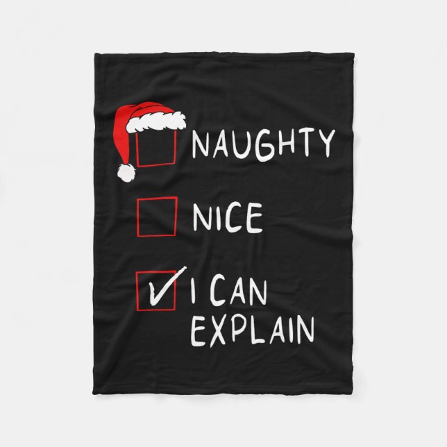 Naughty Nice List I Can Explain Xmas Men Women Chr Fleece Blanket (Front)