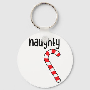 Naughty Nice Matching Couples Christmas Pyjamas  Keychain