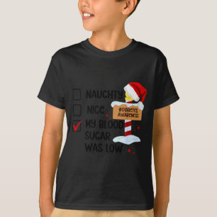 Naughty Nice My Blood Sugar Was Low Diabetes Aware T-Shirt