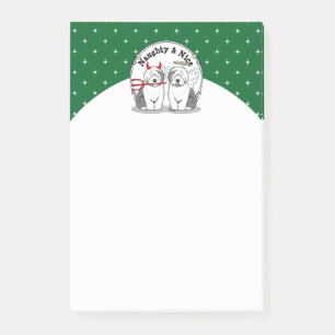 Naughty & Nice Old English Sheepdogs (Grey 1) Post-it Notes