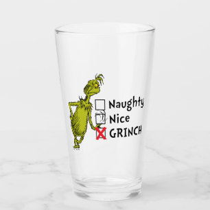 Naughty, Nice or Grinch Quote Glass