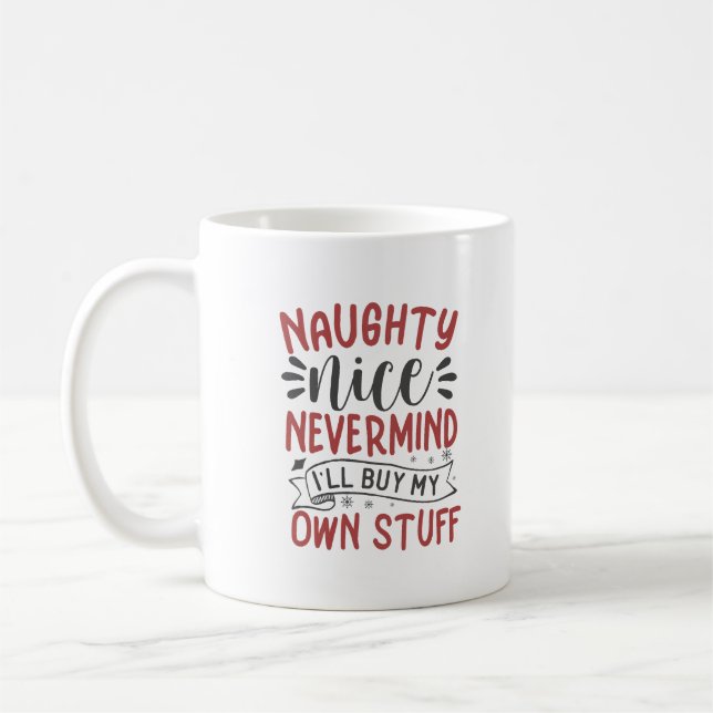 Naughty Nice Personalized Coffee Mug (Left)