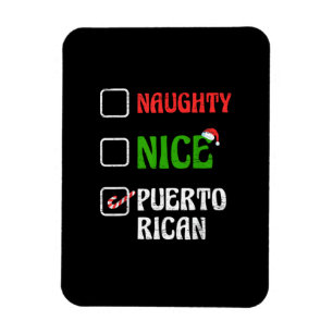 Naughty Nice Puertorican Santa Holiday Sweet Magnet