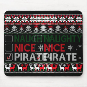 Naughty Nice Rate Funny Christmas Checklist Ugly T Mouse Pad