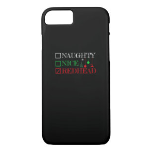 Naughty Nice Redhead Christmas Funny Holiday  Case-Mate iPhone Case