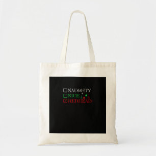 Naughty Nice Redhead Christmas Funny Holiday Tote Bag