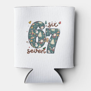Naughty Nice Six Seven 67 Brainrot Christmas Can Cooler
