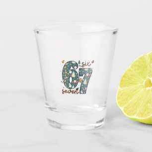Naughty Nice Six Seven 67 Brainrot Christmas Shot Glass
