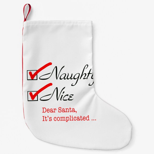 Naughty & Nice Small Christmas Stocking (Front)