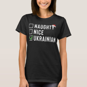 Naughty Nice Ukrainian Santa Hat Christmas Gift T-Shirt