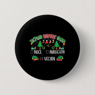 Naughty Nice Vegan Report Card Matching Christmas 2 Inch Round Button