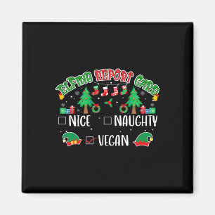 Naughty Nice Vegan Report Card Matching Christmas Magnet