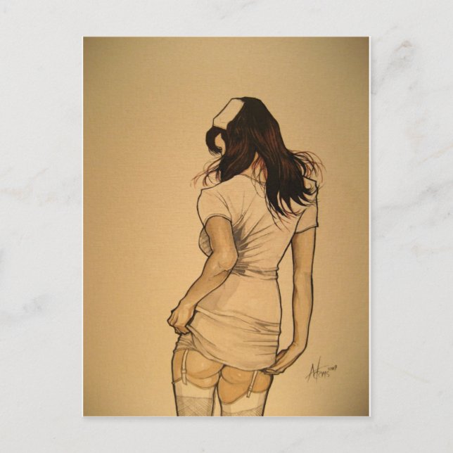 Naughty Nurse Postcard (Front)