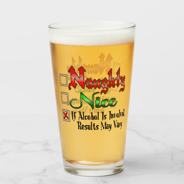 Naughty Or Nice Alcohol Edition Glass (Front Filled)