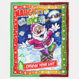 Naughty or nice, choose your list fleece blanket