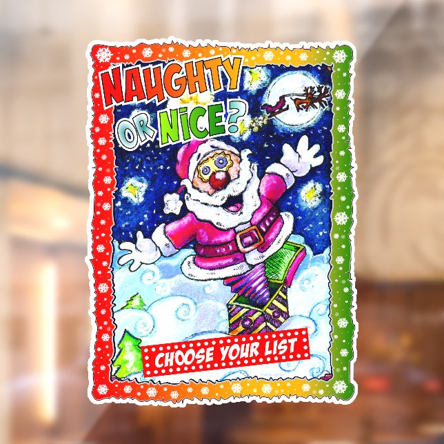 Naughty or nice, choose your list window cling (Sheet 2)