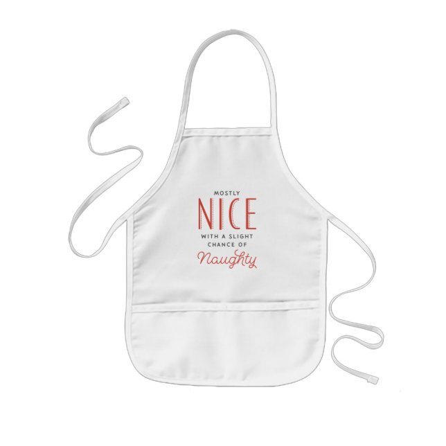 Naughty or Nice Christmas Cookie Baking Kids Apron (Front)