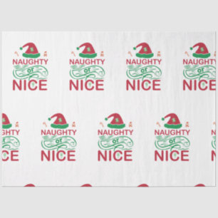 Naughty or Nice Christmas Frogs with Santa Design Tissue Paper