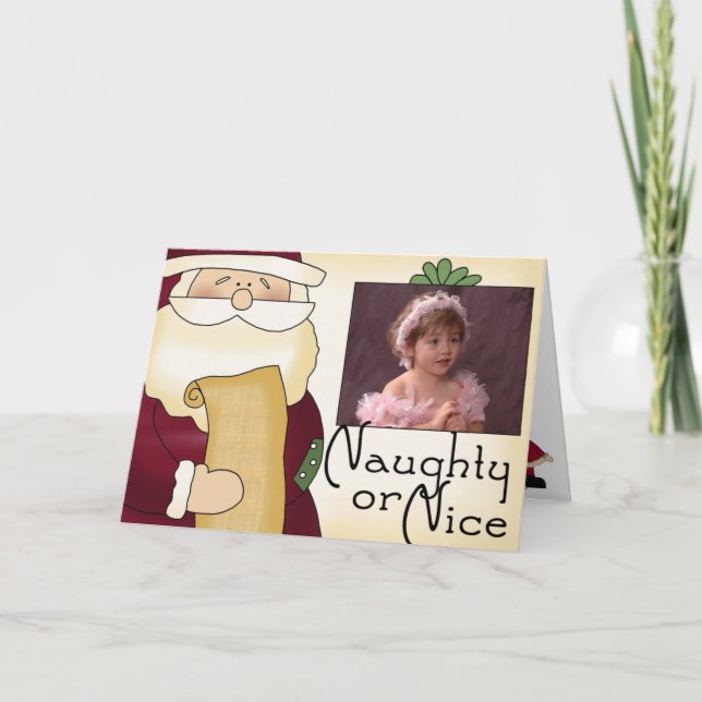 Naughty or Nice Christmas Greeting Card (Front)