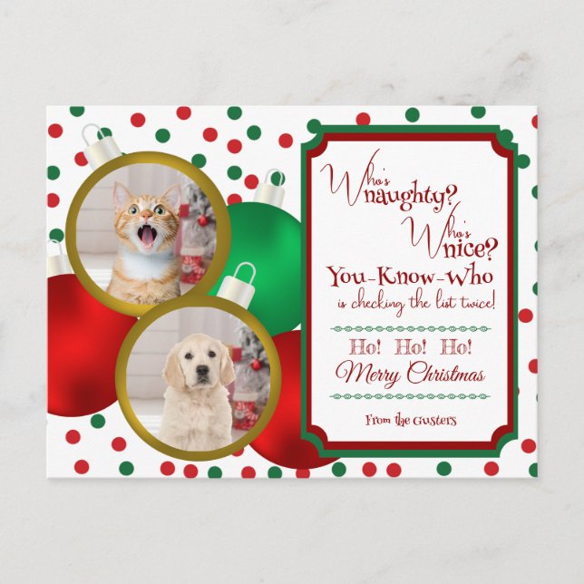 Naughty or Nice Christmas Notecard (Front)