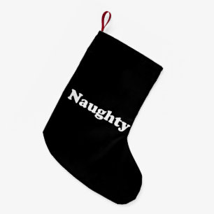 Naughty or Nice, double sided, black white Small Christmas Stocking