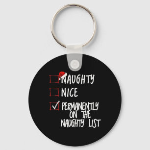Naughty Or Nice Funny Christmas List Keychain