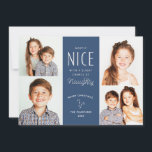 Naughty or Nice Funny Kids Photo Christmas Cards<br><div class="desc">This funny Christmas card features the phrase "mostly nice with a slight chance of naughty" - perfect for your mischevious kids funny Christmas photos! Whether the kids are naughty or nice, this cute Christmas photo card is a sweet way to share 4 photos of your children. Customize it to change...</div>
