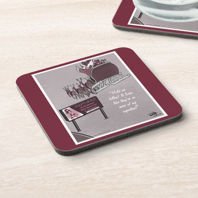 Naughty Or Nice Holiday Coaster (Left Side)