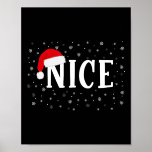 Naughty Or Nice Matching Christmas Couple Costume  Poster