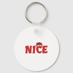 Naughty Or Nice Matching Christmas Couples Costume Keychain