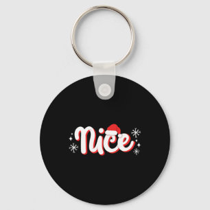 Naughty Or Nice Matching Christmas Couples Costume Keychain