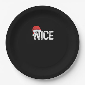 Naughty Or Nice Matching Christmas Funny Design  Paper Plate