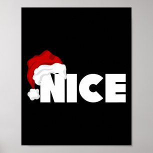 Naughty Or Nice Matching Christmas Funny Santa  Poster