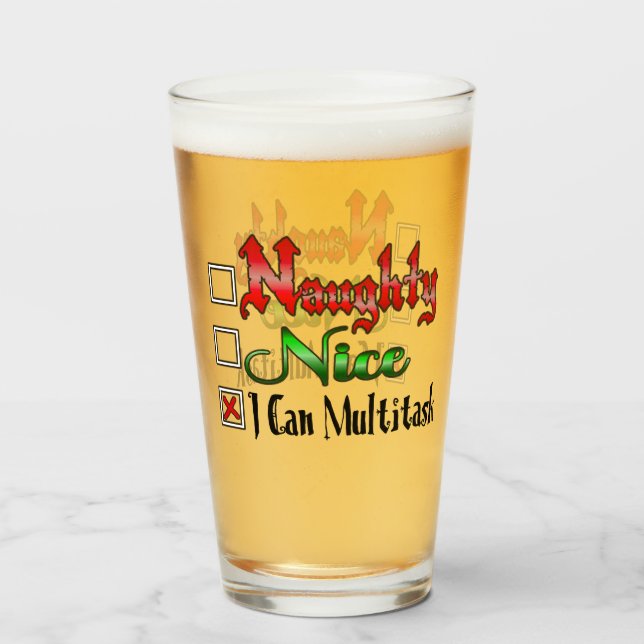 Naughty Or Nice Multitasker Edition Glass (Front Filled)