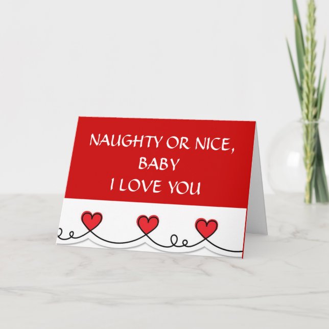 NAUGHTY OR NICE (NICE TO BE NAUGHTY) CHRISTMAS HOLIDAY CARD (Front)
