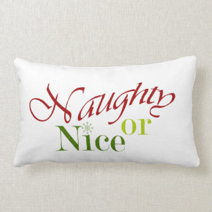 Naughty or Nice, reversible pillow