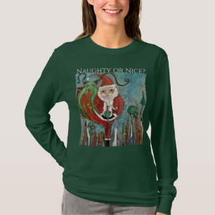 Naughty or Nice Santa and Krampus Art T-Shirt