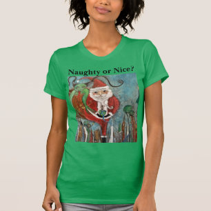 Naughty or Nice Santa and Krampus Art T-Shirt