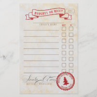 Naughty or Nice Santa Claus Checklist