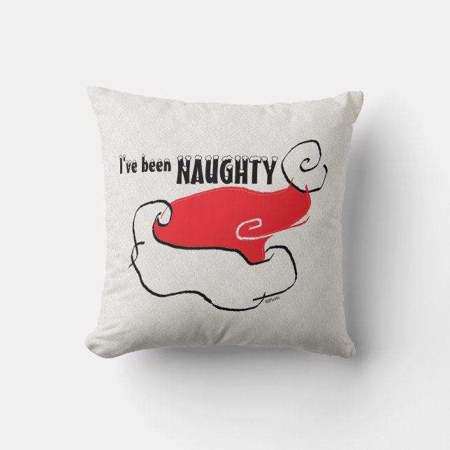 Naughty or Nice Santa Hat Throw Pillow (Front)