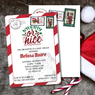 Naughty or nice santas letter north pole invitation